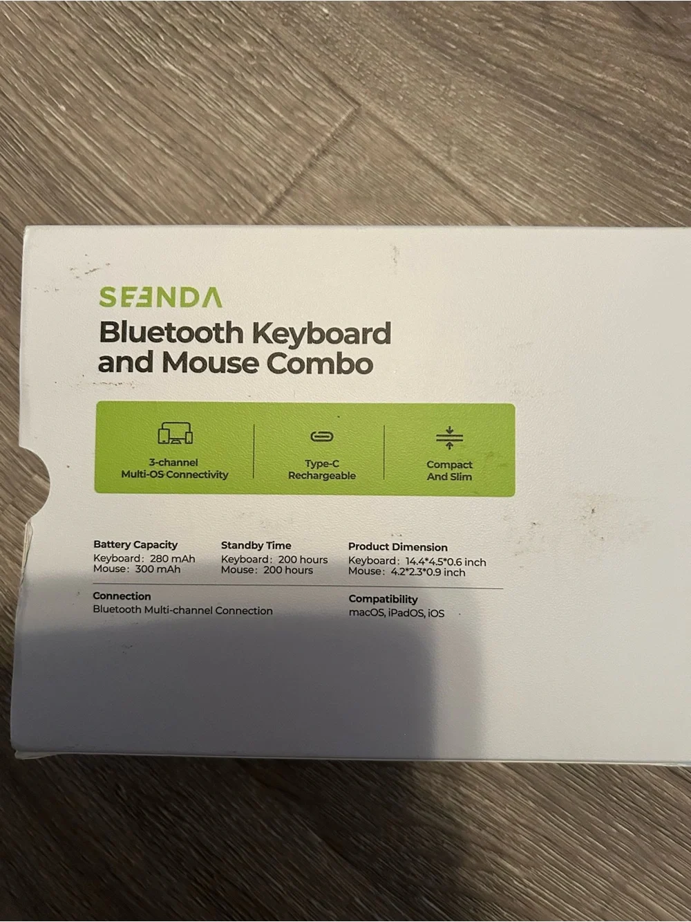 Seenda Bluetooth Keyboard and Mouse Combo - White